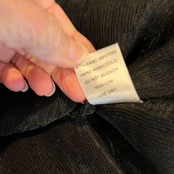 Kendall & Kylie Tie Spaghetti Strap Super Stretch Bodycon Black Dress Size Med - Picture 7 of 10